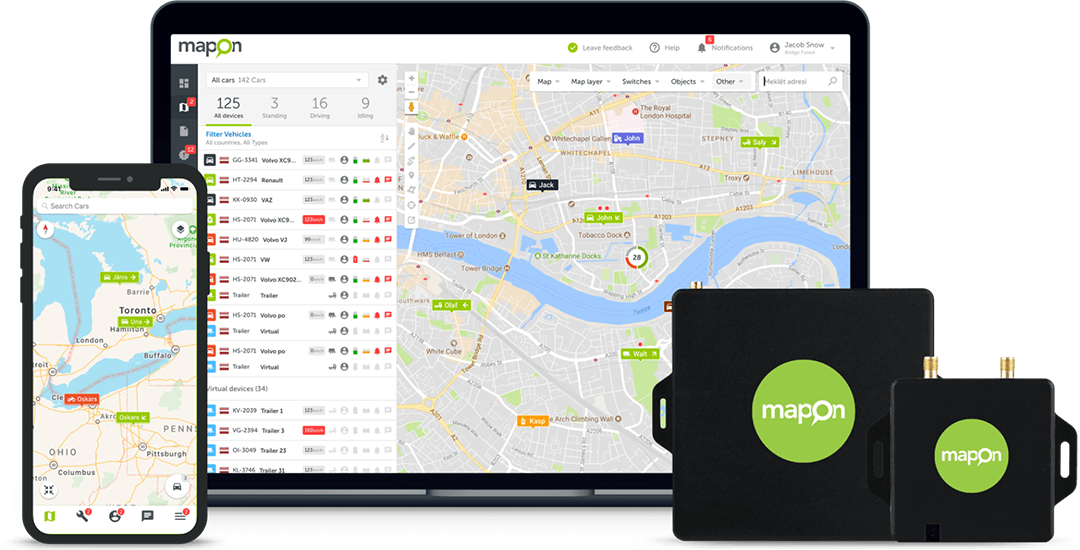 mapon vrhunska gps platforma za Asset tracking